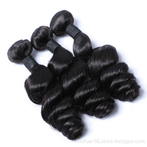 Factory 100% Unprocessed Virgin cuticle aligned malaysian hair loose curl human hair bundle with closure